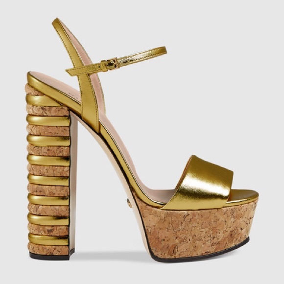 ❌SOLD❌Authentic Gucci metallic Platform Sandals - Picture 5 of 6